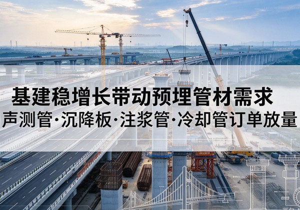 朔城基建稳增长带动预埋监测管材需求，声测管、沉降板、注浆管订单持续放量